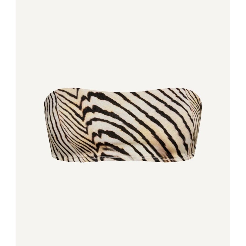 NWT Vitamin A Sz L Nala Bandeau Top Coast Animal Colorblock EcoLux Mob Wife Chic - Picture 2 of 13